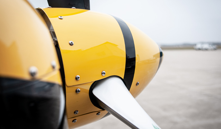 close up of great planes propeller