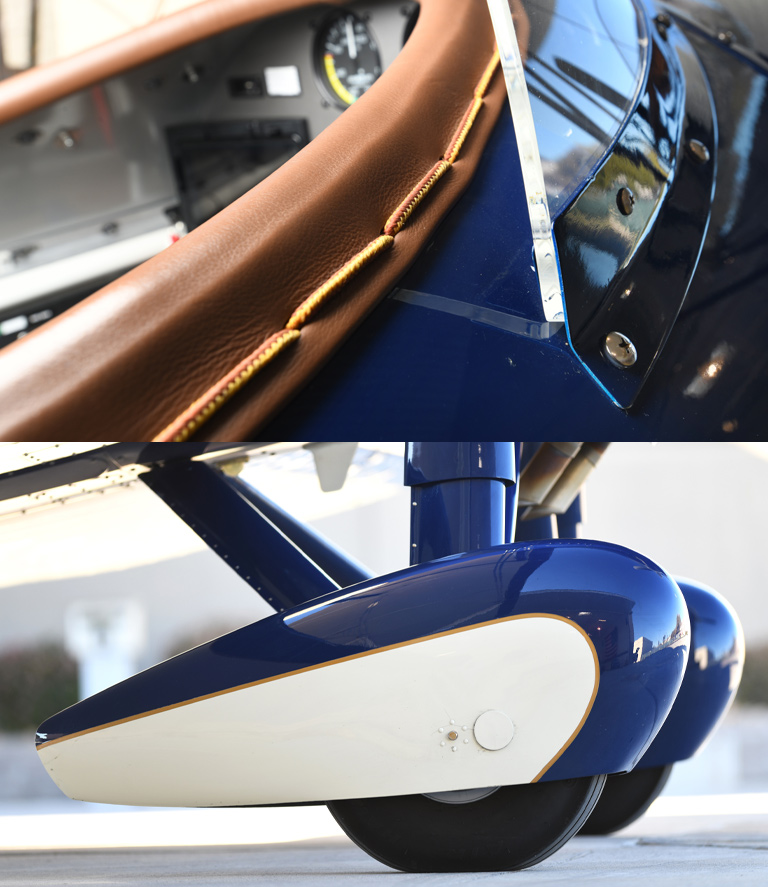 close up of great lakes cockpit and wheels